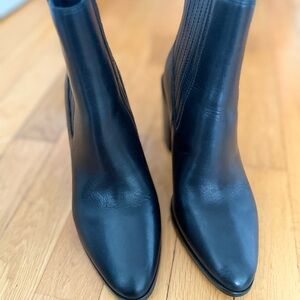 rag & bone Black Rover High Pointed Toe Leather Chelsea Booties